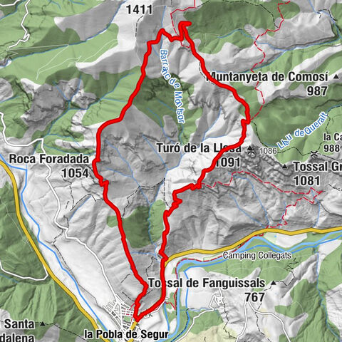 la Pobla de Segur - Coll de Montsor - Roca Foradada - La Fusteria