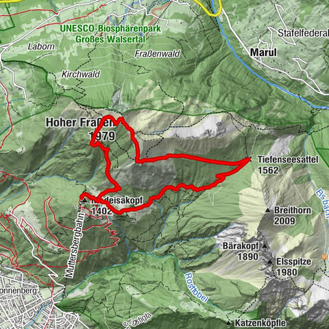 Madeisakopf - Fraßenhütte - Hoher Fraßen - Tiefenseesattel