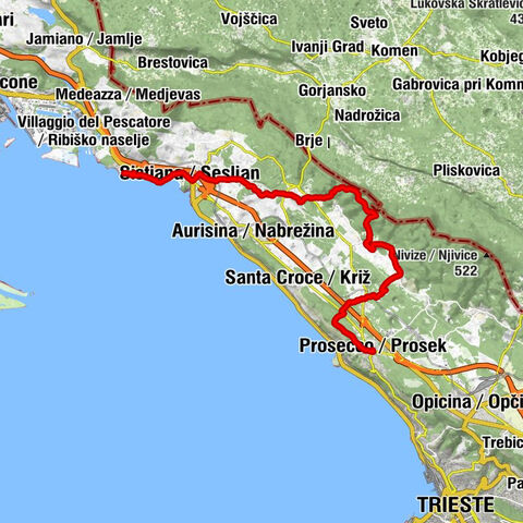 Etappe 34 Alpe-Adria-Trail: Duino - Prosecco