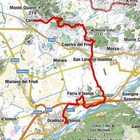 Etappe 32 Alpe-Adria-Trail: Cormons - Gradisca d'Isonzo