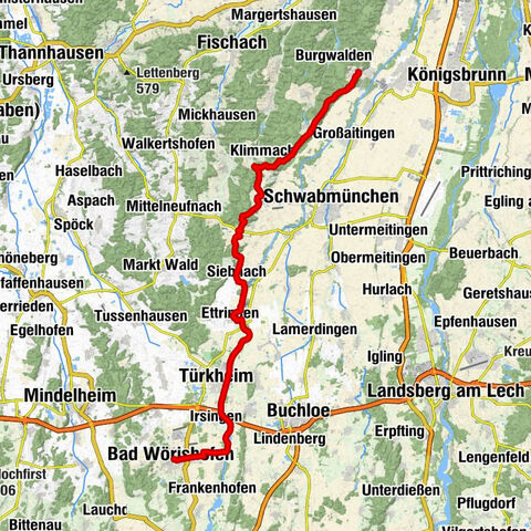 Bad Wörishofen - Turmkopf - Prügelleite - Straßberg