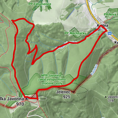 Květná - Holubyho chata - Veľká Javorina - U Cicůrku