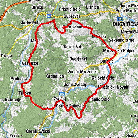 Mrežnički Brig - Belavići - Sladić brdo - Kavurov slap