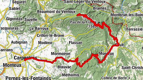 Bédoin - Mont Ventoux - Col des Tempêtes - Carpentras