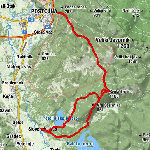 Sveta Trojica - Vrh Serivnika - Postojna