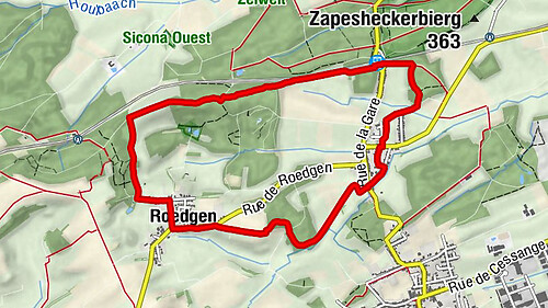 Leudelange-Gare - Schléiwenhaff - Roedgen - Leudelange