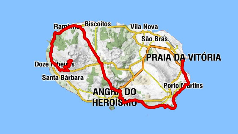 Praia da Vitória - Igreja de São Roque - Igreja de São Francisco Xavier - Miradouro Serra de Santa Barbara