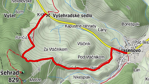 Vyšehradské sedlo - Kríž - Rýgeľ - Jasenovo