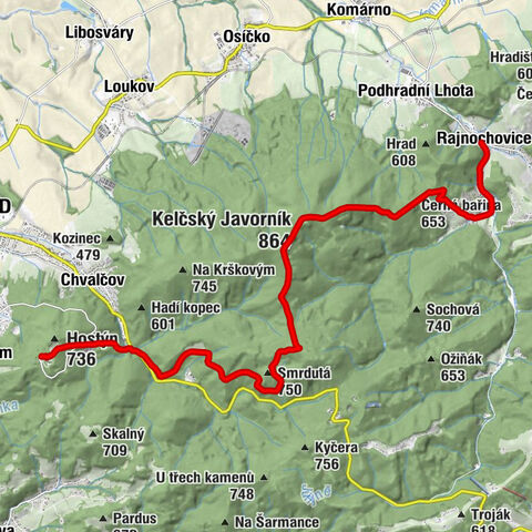 Rajnochovice - Kelčský Javorník - Jehelník - Bazilika Nanebevzetí Panny Marie