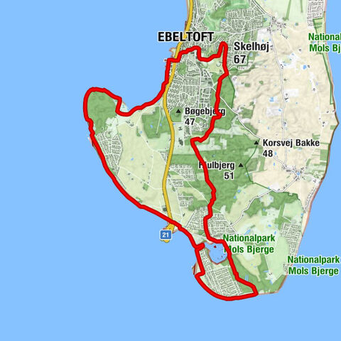 Ebeltoft - Gåsehage - Lærkelunden - Skelhøj