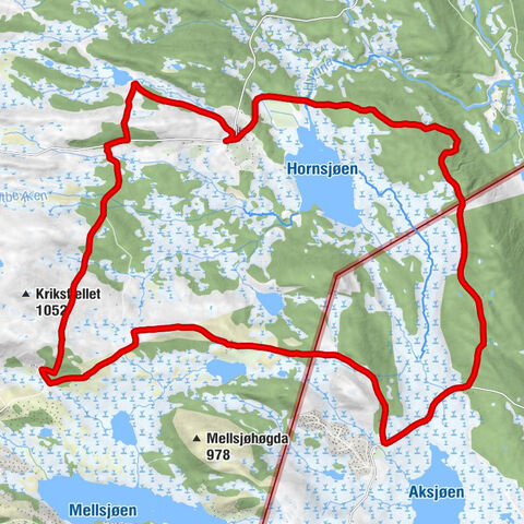 Øyer - Hornsjø - Svartåsen - Kruggrud