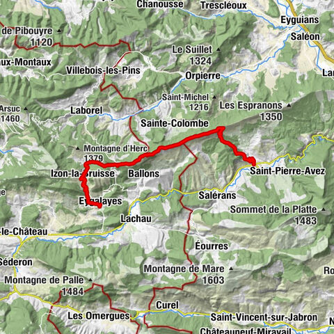 Barret-sur-Méouge - La Fouon d'ou Bayle - Izon-la-Bruisse - Eygalayes