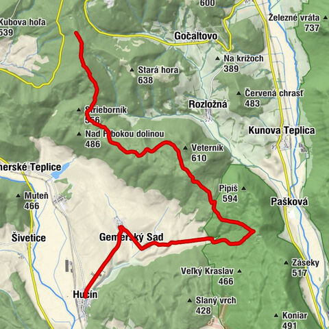 Hucín - Tri chotáre - Reformovaný kostol - Šebeková