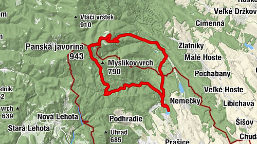 Na Malej Breze Duchonka - Duchonka - Kulháň - Panská javorina