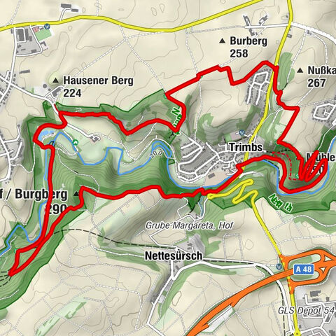 Trimbs - Mühlenberg - Stollen der ehem. Schiefergrube "Fuchsloch" - Burgkopf / Burgberg