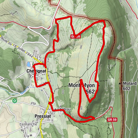 Chevignat - Mont Myon - Les Chartreux - Chapelle Saint-Sébastien de Chevignat