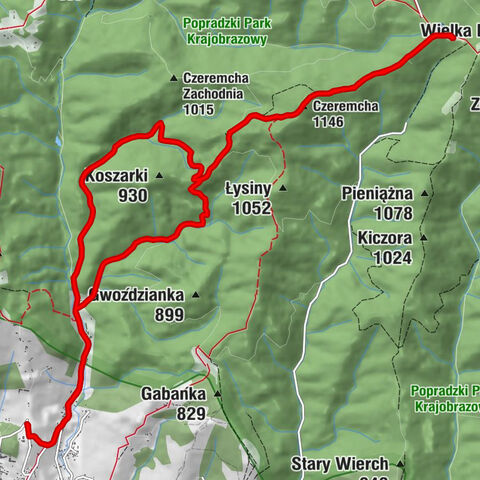Staszowa - Czeremcha - Schronisko PTTK na Przehybie - Mała Przehyba