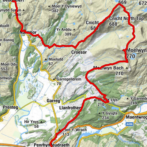 Penrhyndeudraeth - Moelwyn Mawr - Cnicht - Beddgelert