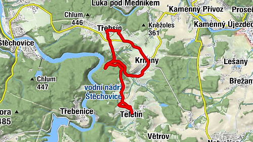 Teletín - Krňany - Restaurace Zvonička - Třebsín