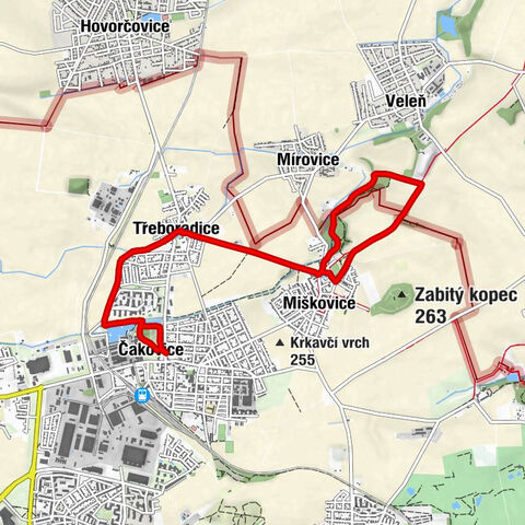 Čakovice - Třeboradice - Miškovice