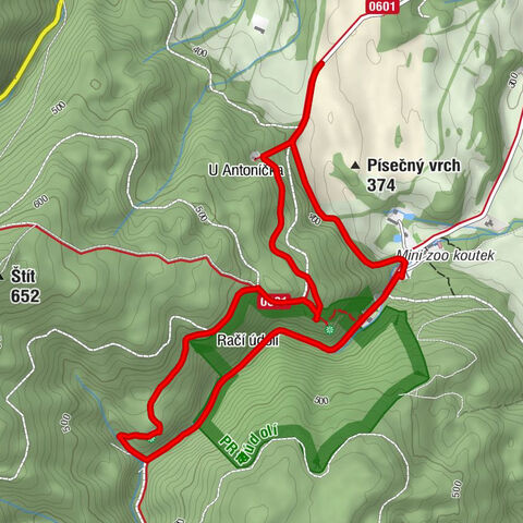 Javorník-město - Kaple sv. Antonína - Čertovy kazatelny - Račí údolí