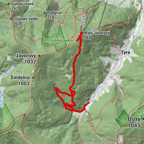 Tyra - Chata Javorový vrch - Malý Javorový - Oldřichovice u Třince