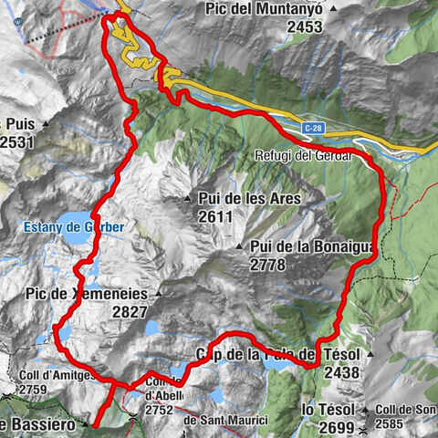 la Mare de Déu - Pics de Bassiero - Punta Brulle - Pics de Bassiero - Punta Gourdon - Alt Àneu