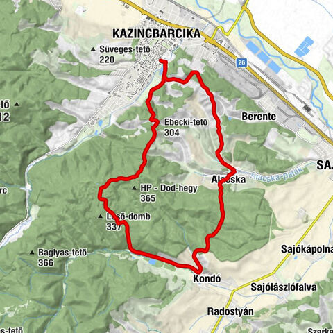 Kazincbarcika - Ebecki-tető - Kondó - Alacska