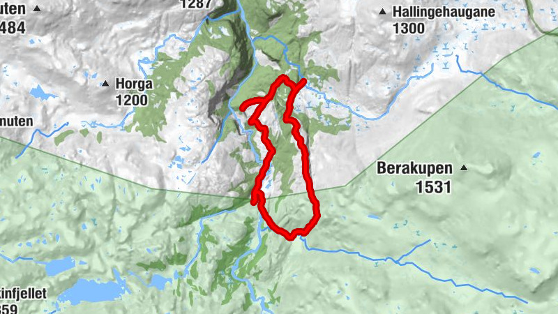 Eidfjord - Vivelid fjellstove - Veslesåta - Såtefjellet