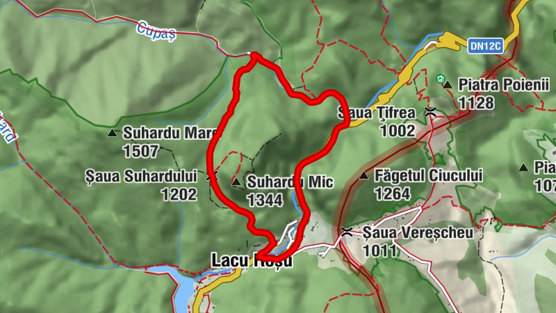 Gheorgheni - Șaua Suhardului - Lacu Roșu