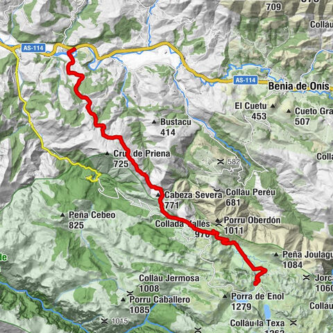 El Escaleru - El Cuetu Abamia - Ilesia de Santolaya d'Abamia - Cangas de Onís