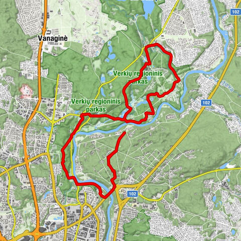 Valakampiai - Vilnius - Vilniaus Švč. Trejybės bažnyčia - Vandens malūnas