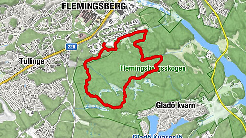 Flemingsberg - Björnkulla - Sjödalen-Fullersta - Huddinge