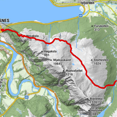 Venjesdalssetra - Høgnøsa - Vikånøsa - Åndalsnes