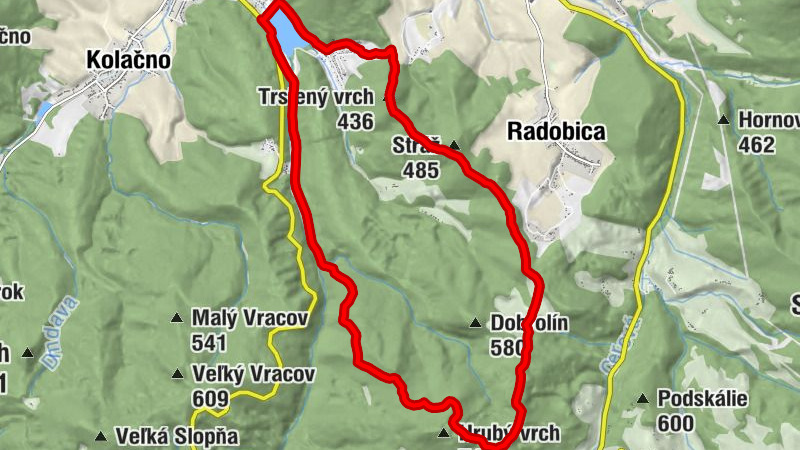 Veľké Uherce - Oselný vrch - Krahulec - Trstený vrch