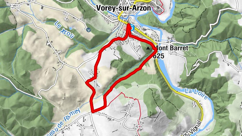 Vorey - Vorey-sur-Arzon - Mont Barret - Brigols