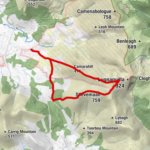 Camarahill North - Slievemaan - Ballineddan Mountain - Ballinabarny Gap