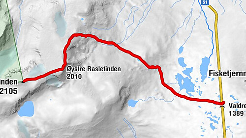 Valdresflye - Øystre Rasletinden - Rasletinden