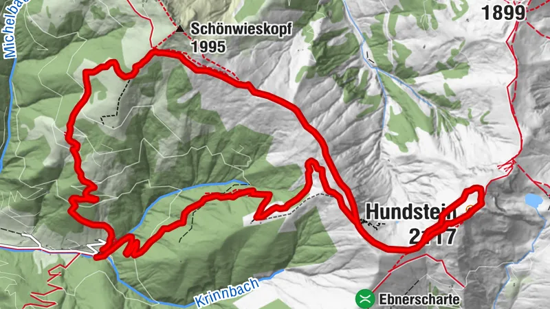 Rundwanderweg zum Hundstein über den Schönwieskopf