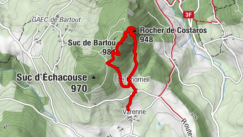 Varenne - Rocher de Costaros - Suc de Bartou - Chamalières-sur-Loire