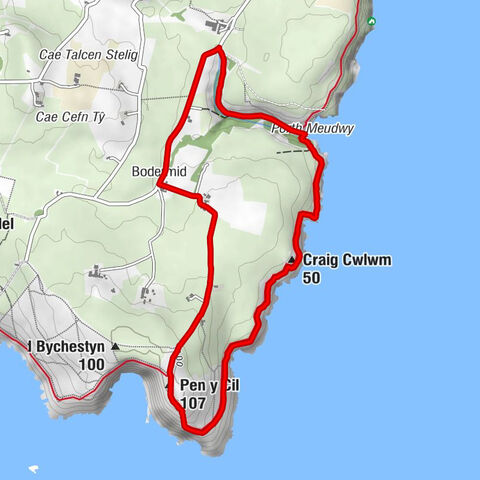 Aberdaron - Craig Cwlwm - Pen y Cil - Bodermid