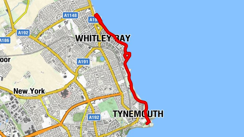 Gateshead - Cullercoats - Whitley Bay - Tynemouth