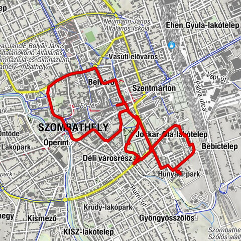Hunyadi park - Szánkódomb - Szent Norbert templom - Árpád-házi Szent Erzsébet-templom