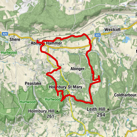 Gomshall - Abinger Hammer - Sutton Abinger - Holmbury St Mary
