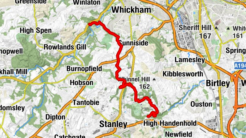 Winlaton Mill - Gateshead - Causey - Urpeth