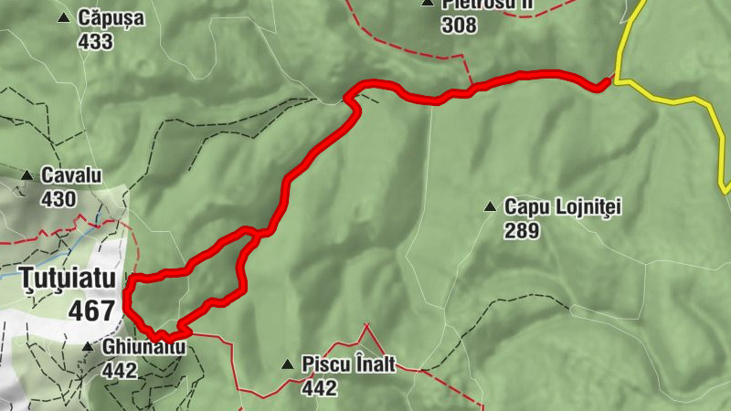 Luncavița - Izvorul Seaca - Șaua Carabalu - Țuțuiatu