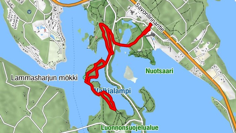 Punkaharju - Runebergin kumpu - Lammasharjun mökki - Nervanderin kumpu