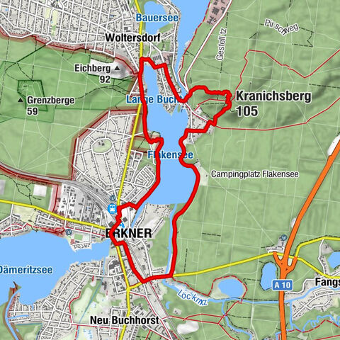 Erkner - Kranichsberg - Hoher Zacken - Woltersdorf