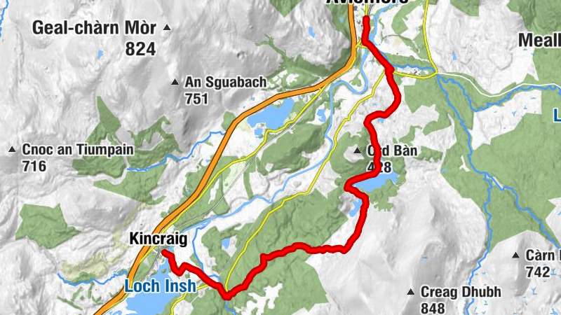 Kincraig - Alvie & Insh Church - Inshriach ("Drake's") Bothy - Aviemore