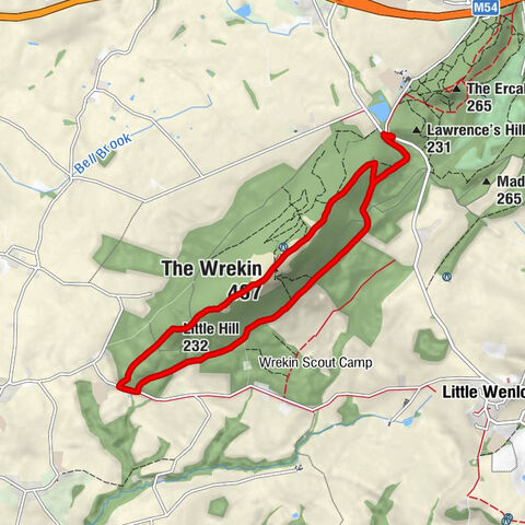 Lawley and Overdale - The Wrekin - Little Hill - Wroxeter and Uppington